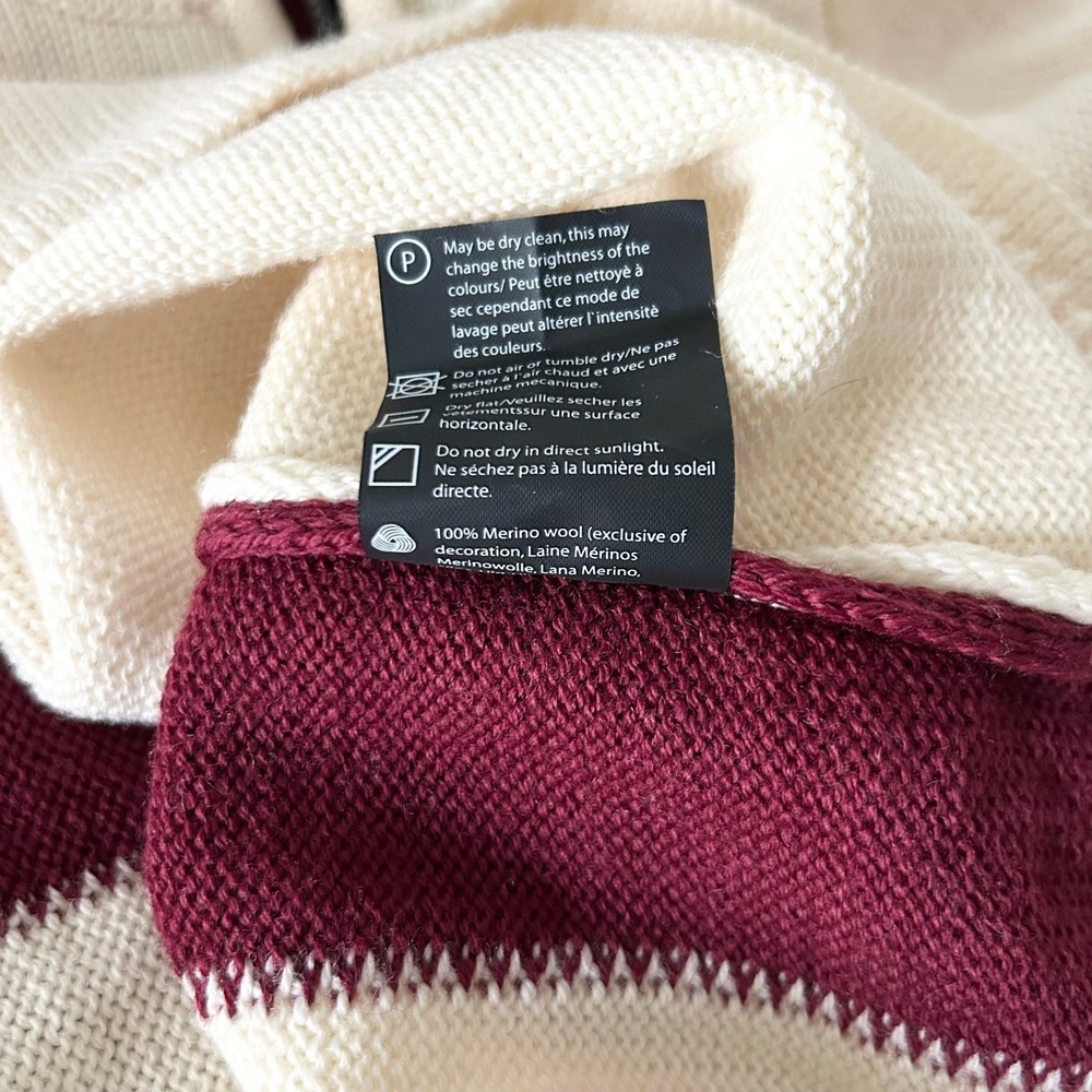 Dale of Norway Womens Merino Wool Quarter Zip Nordic Snowflake Sweater Cream Med - Picture 10 of 10